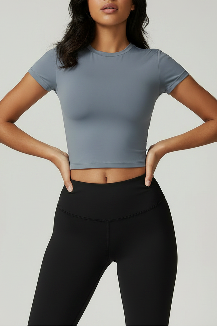 WS-Balance Crop Cap Sleeve Tee