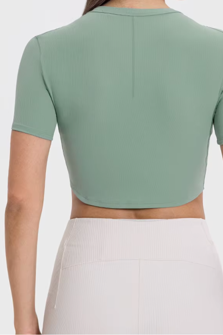 Restful Ribbed Short Sleeve Crop