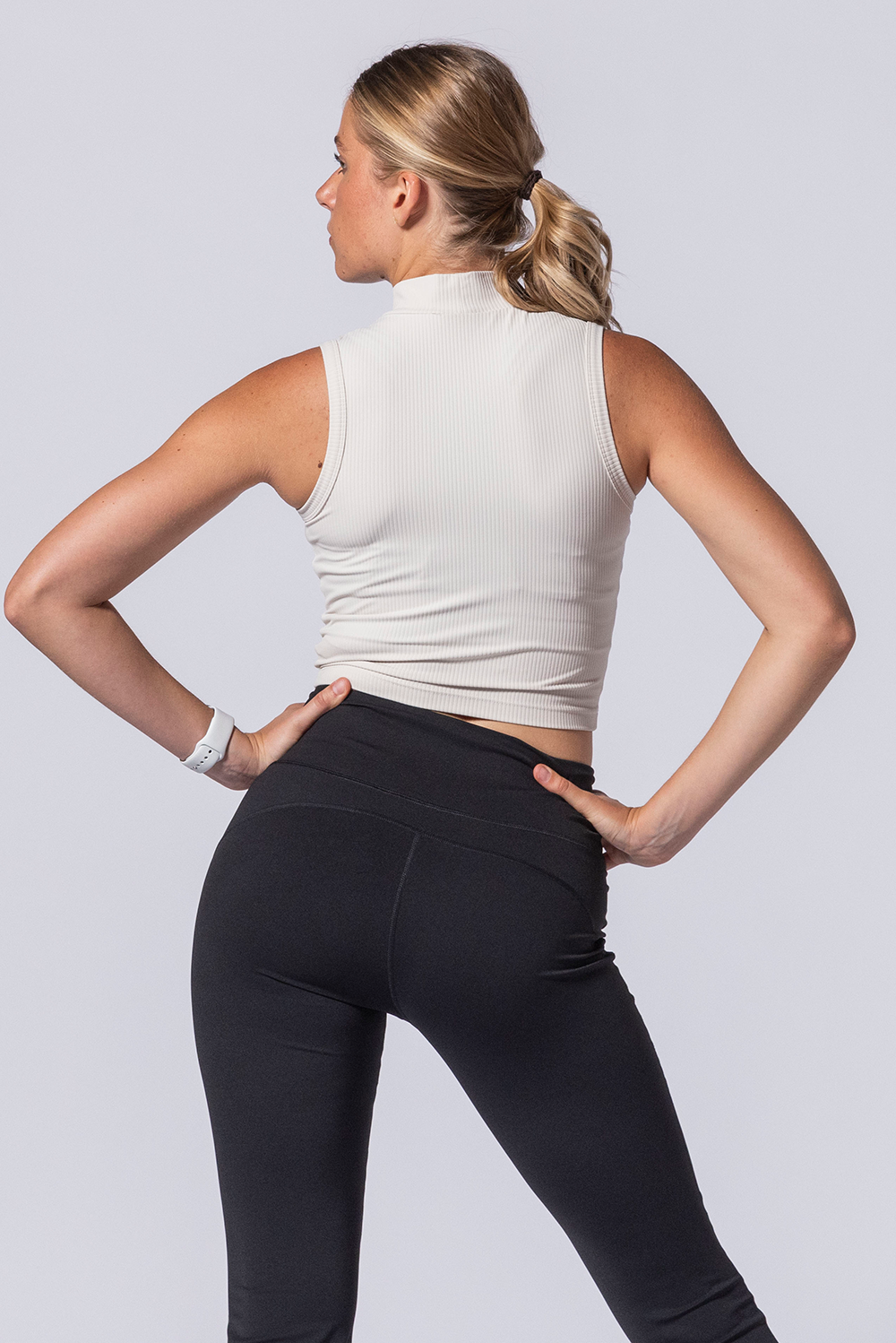 On the Edge Rib Mock Neck Tank-MEAS Active