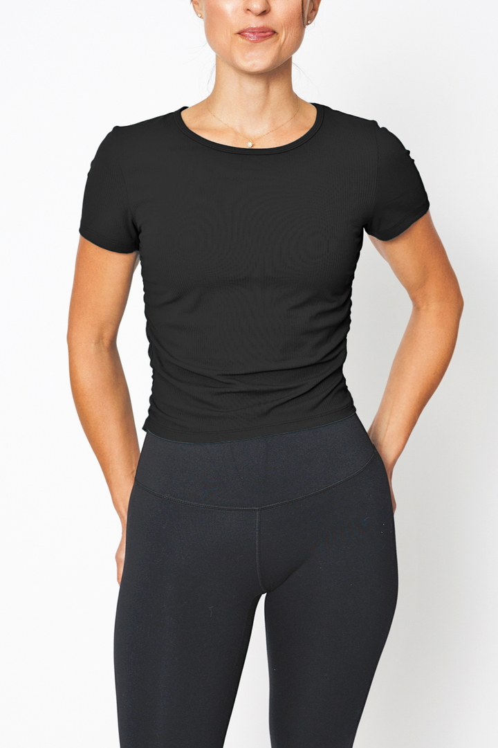 Rib Ruched Tee