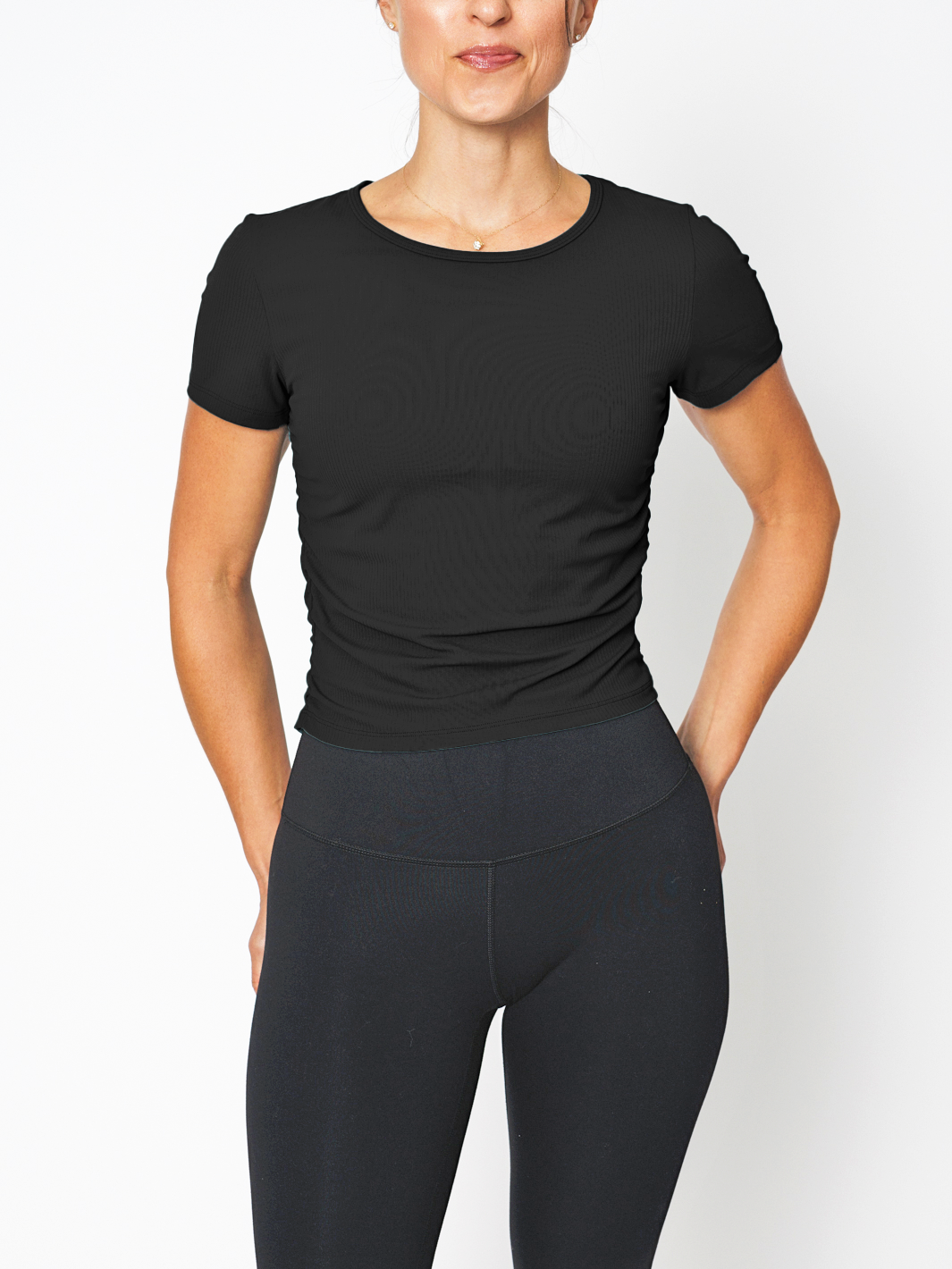 Rib Ruched Tee