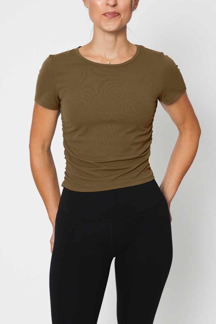Rib Ruched Tee-MEAS Active