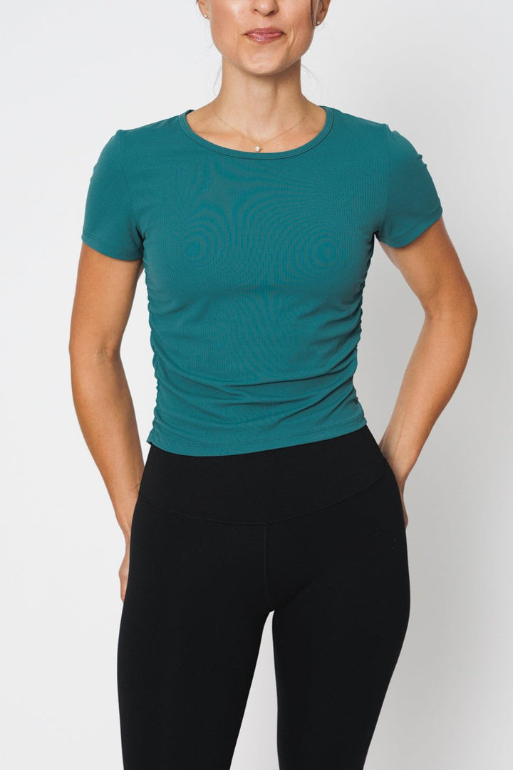 Rib Ruched Tee-MEAS Active