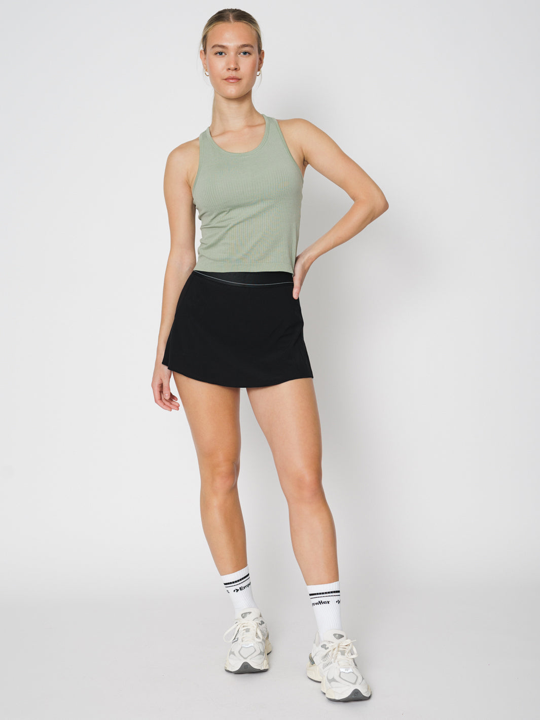 Seamless Ribbed Racerback Tank-Built In Bra-MEAS Active