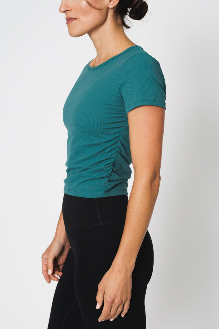 Rib Ruched Tee